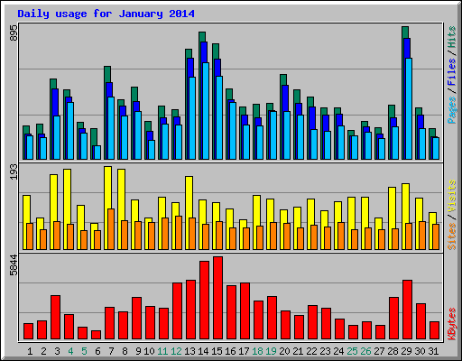 Daily usage for January 2014