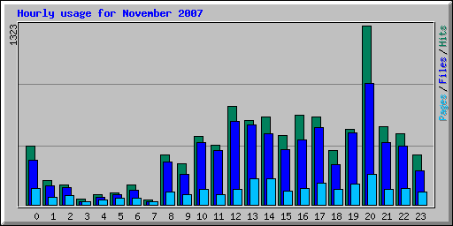 Hourly usage for November 2007
