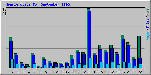 Hourly usage for September 2008