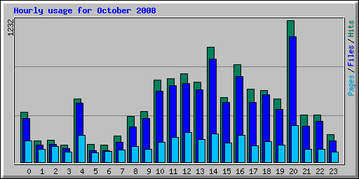 Hourly usage for October 2008