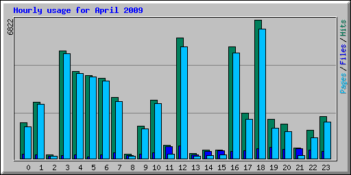 Hourly usage for April 2009