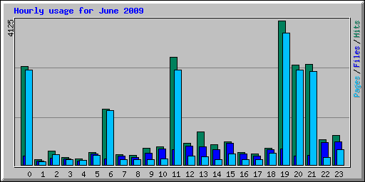 Hourly usage for June 2009