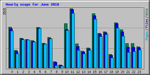 Hourly usage for June 2010