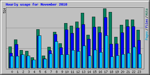 Hourly usage for November 2010