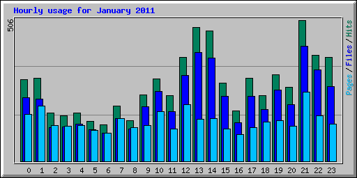Hourly usage for January 2011