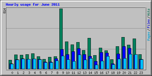 Hourly usage for June 2011