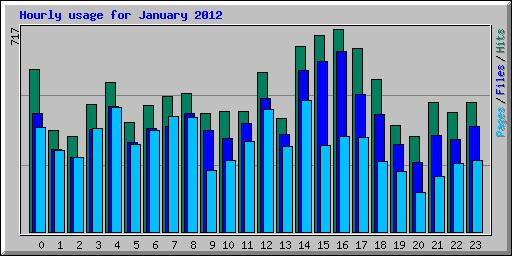 Hourly usage for January 2012