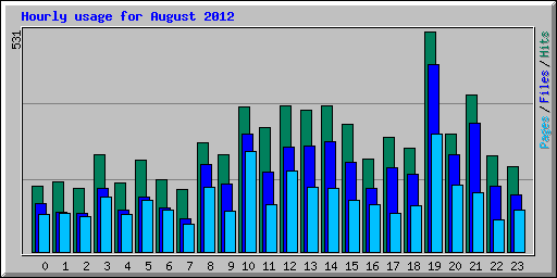 Hourly usage for August 2012