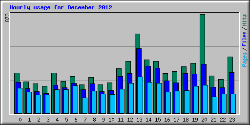 Hourly usage for December 2012