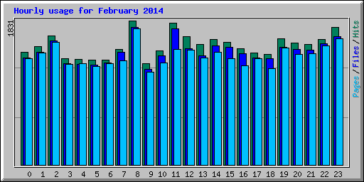 Hourly usage for February 2014