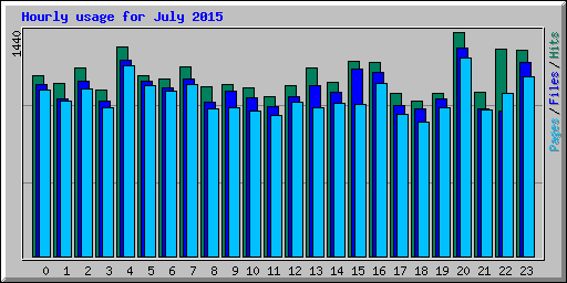 Hourly usage for July 2015