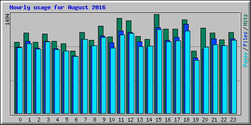 Hourly usage for August 2016