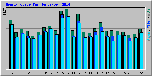 Hourly usage for September 2016