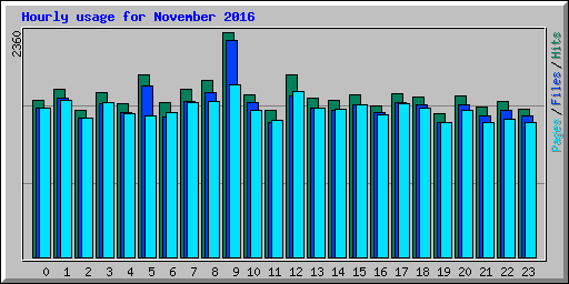 Hourly usage for November 2016