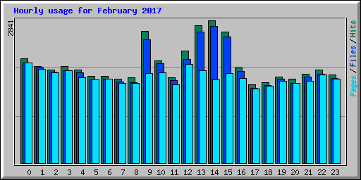 Hourly usage for February 2017