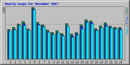 Hourly usage for December 2017