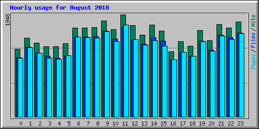 Hourly usage for August 2018