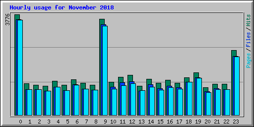 Hourly usage for November 2018